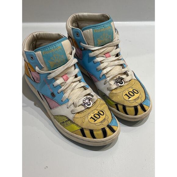 REEBOK X Hasbro Vintage Monopoly Money Courtee Mid Sneakers RARE 6.5 US 37 EU - Picture 1 of 8